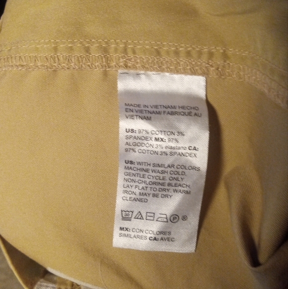 Chico's Lightweight Cotton Cropped Khakis Belted Waist Pockets Size 2.5 14 - Picture 9 of 9